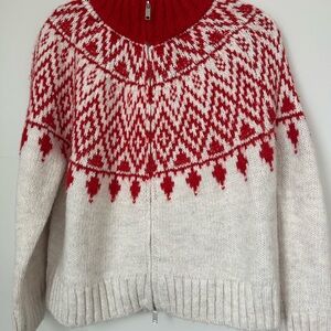 ASOS Red and White Cowl Neck Sweater